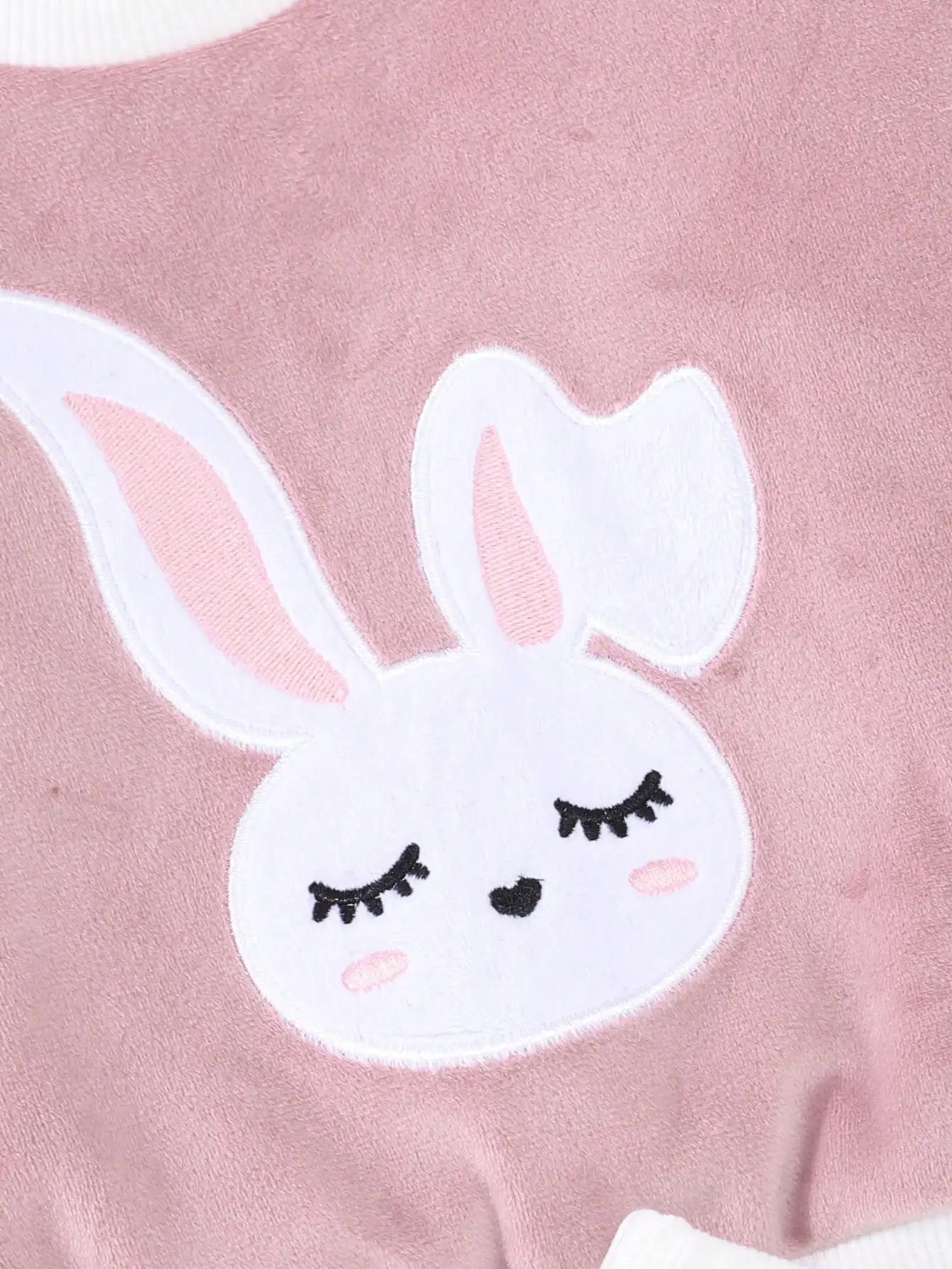 A Sweet And Cute Rabbit Embroidery Set for Baby Girls - Cotton - Padded Jacket And Vest w/pants (3 - Piece Set) - silverfoxgoods